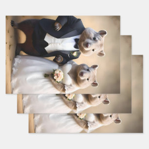 Australian Wombat Wedding,  Wrapping Paper Sheet