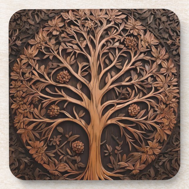 Australian Woodlands: 3D Warah Tree Wood Print, Coaster (Front)