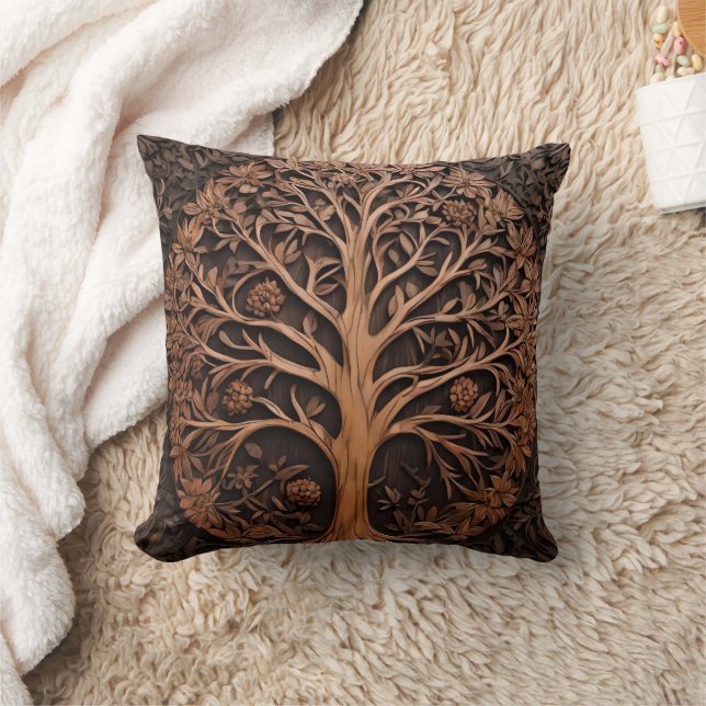 Australian Woodlands: 3D Warah Tree Wood Print, Cushion (Blanket)