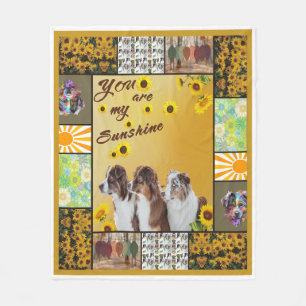 AustralianShepherd Dog Sunflower You're MySunshine Fleece Blanket