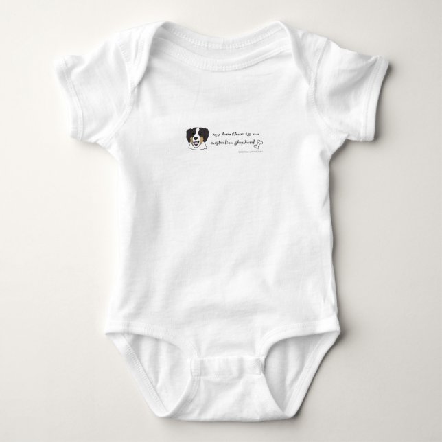AustralianShepherdBrotherBlue Baby Bodysuit (Front)