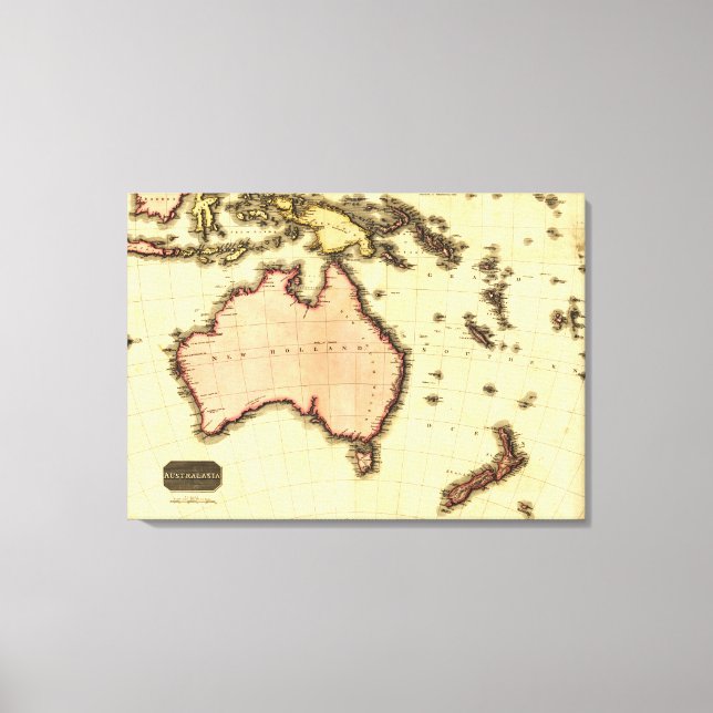 AustraliaPanoramic MapAustralia Canvas Print (Front)