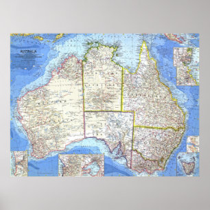 " Australien: 1963/heute - Detaillierte Karte ... Poster