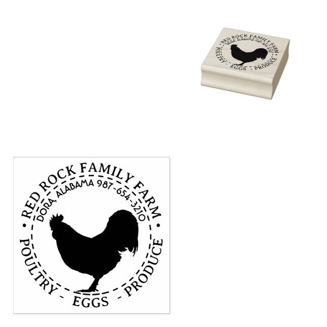  Australorp Chicken Rooster Poultry Eggs Business  Rubber Stamp (Stamped)