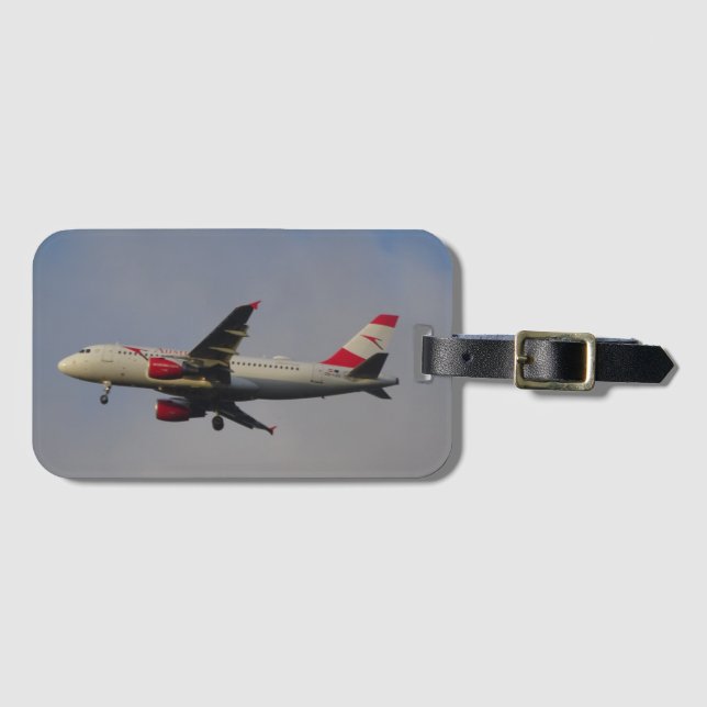 Austria Aeroplane Luggage Tag (Front Horizontal)