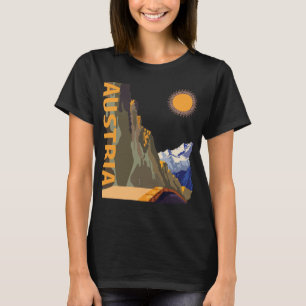 Austria Alps Mountain Sun Retro Travel T-Shirt
