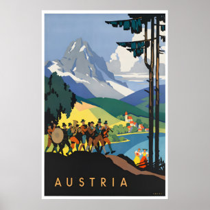Austria Art Travel Venice Austrian Hiking Poster