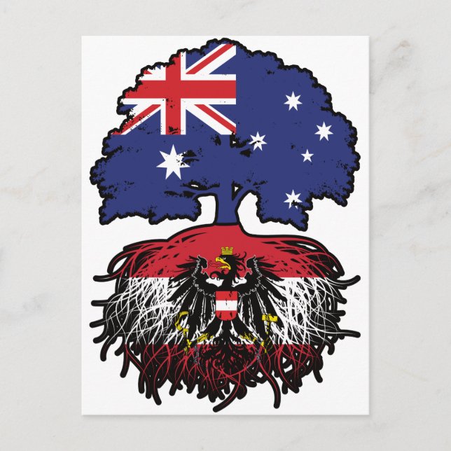 Austria Austrian Australian Australia Tree Roots Postcard (Front)