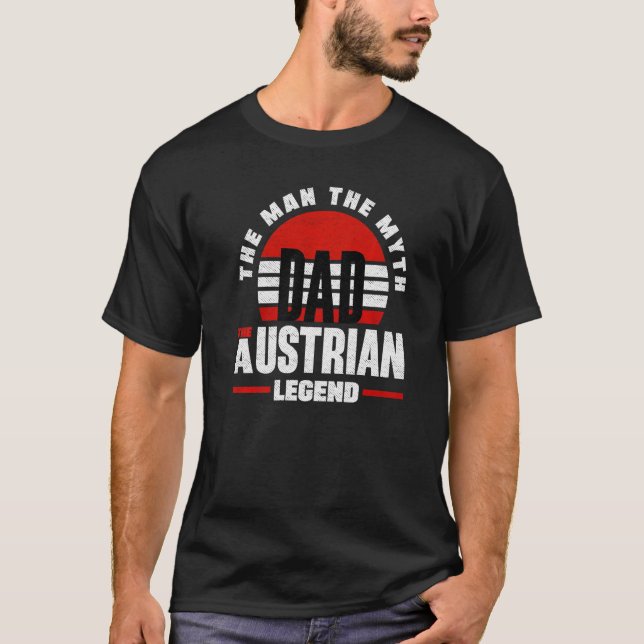 Austria Austrian Austria Flag Father   T-Shirt (Front)