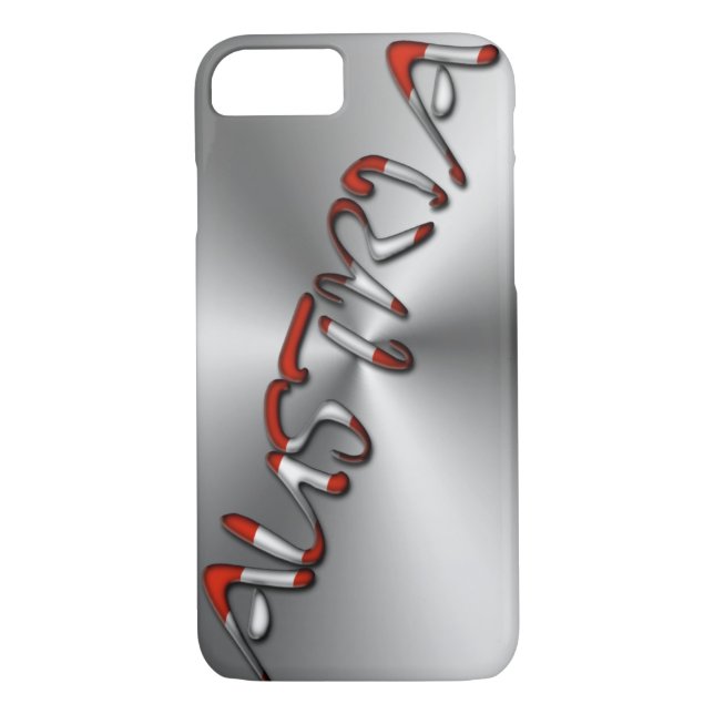 Austria Austrian Flag Colour Typography Silver Gre Case-Mate iPhone Case (Back)