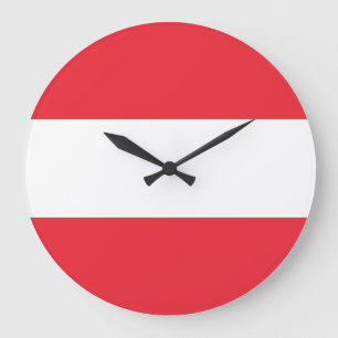 Austria (Austrian) Flag Large Clock