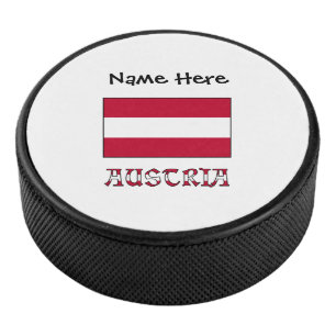 Austria Austrian Flag Personalised Hockey Puck