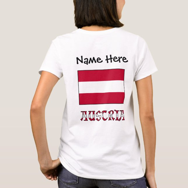 Austria Austrian Flag Personalised T-Shirt (Back)