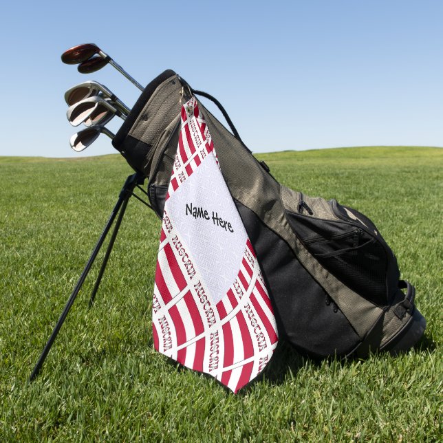 Austria Austrian Flag Tiled Personalised  Golf Towel (Green)