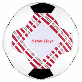 Austria Austrian Flag Tiled Red Personalised Soccer Ball