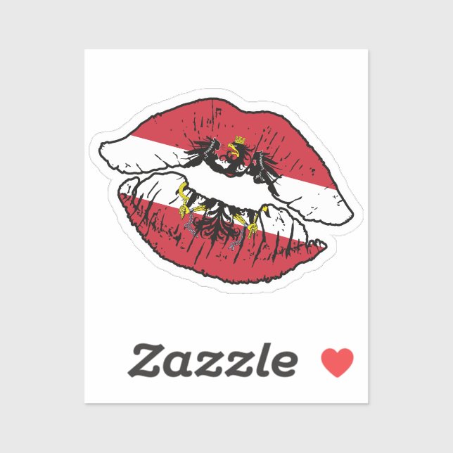 Austria Austrian Lipstick Love Flag (Sheet)