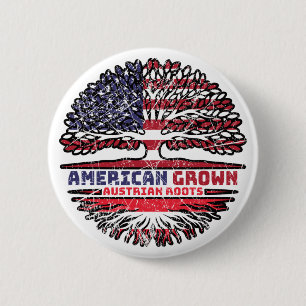 Austria Austrian US American USA United States 6 Cm Round Badge
