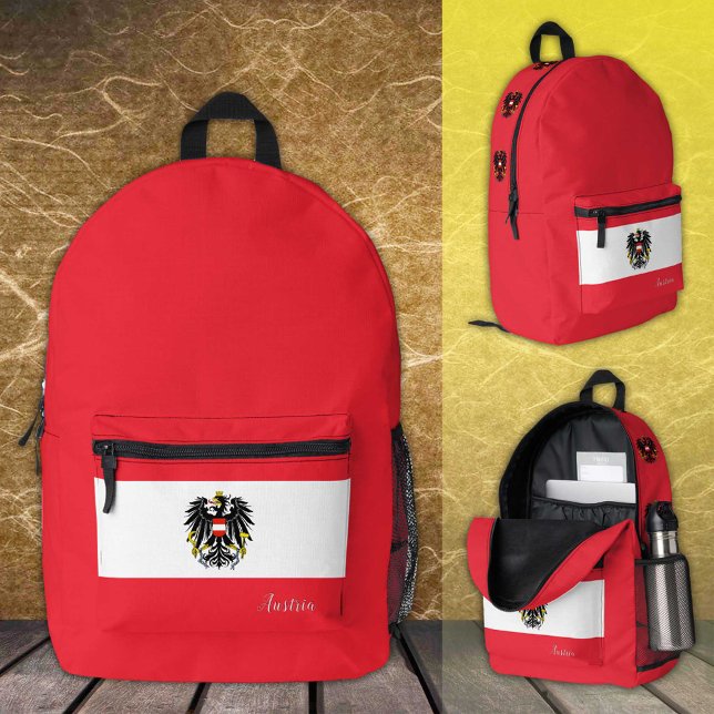 Austria, backpack, Austrian Flag, emblem / Custom Printed Backpack (Creator Uploaded)