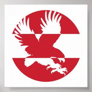 Austria Black Eagle Austrian National Animal Flag Poster