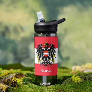 Austria bottle, patriotic Austrian Flag Water Bottle