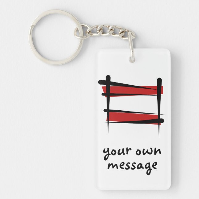 Austria Brush Flag Key Ring (Front)