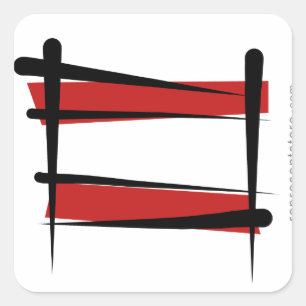 Austria Brush Flag Square Sticker