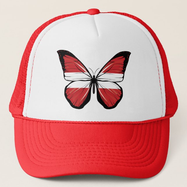 Austria Butterfly Flag Trucker Hat (Front)