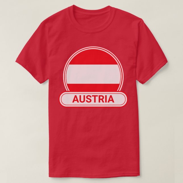 Austria Country Badge Austria Flag T-Shirt (Design Front)
