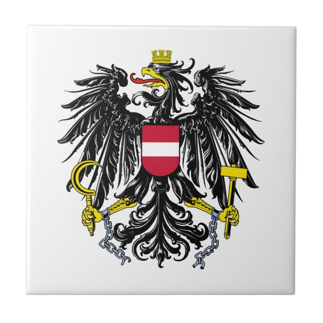 Austria country coat arms symbol emblem flag tile (Front)
