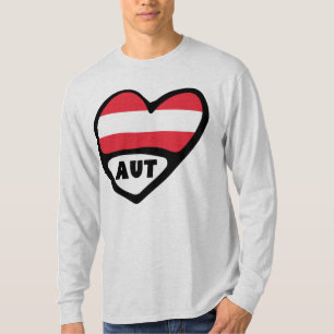Austria Country Code Flag Heart AUT T-Shirt