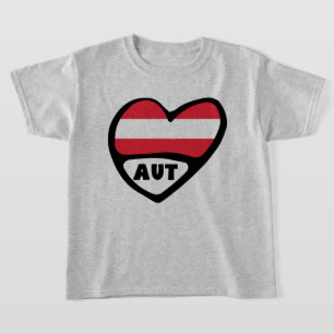 Austria Country Code Flag Heart AUT T-Shirt