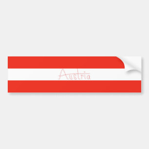 Austria - Flag and Script Bumper Sticker