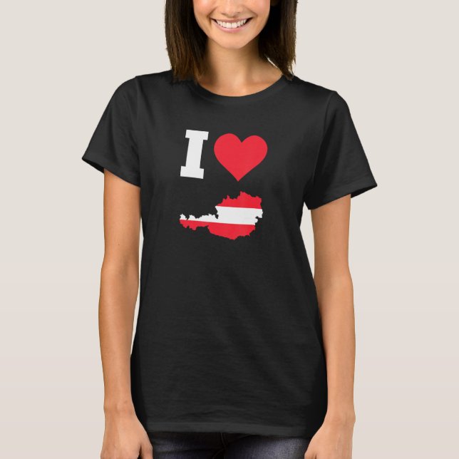 Austria Flag Austria  I Love Austria T-Shirt (Front)