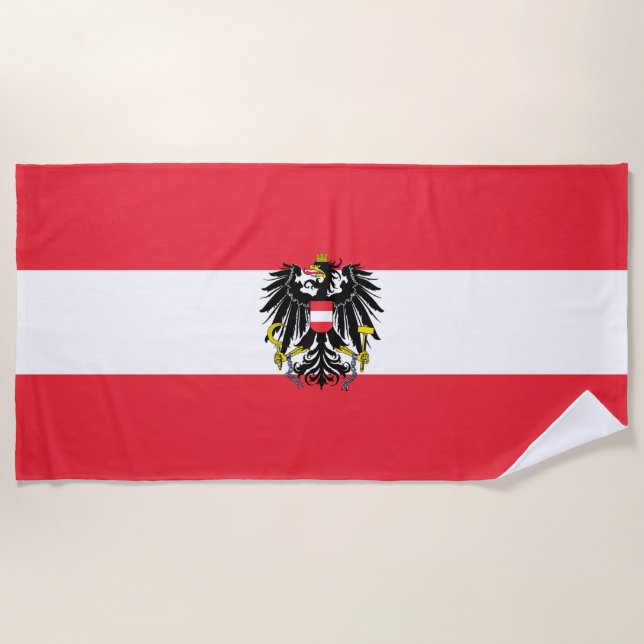 Austria Flag Beach Towel (Front)