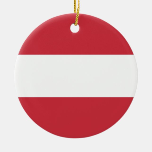 Austria flag ceramic tree decoration (Front)
