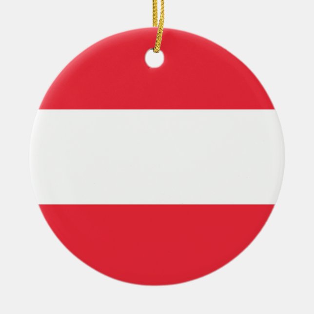 Austria Flag Ceramic Tree Decoration (Front)