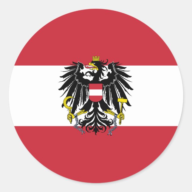 Austria Flag Classic Round Sticker (Front)
