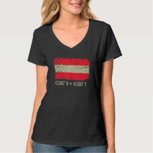 Austria Flag Coordinates Men Women Austrian Herita T-Shirt