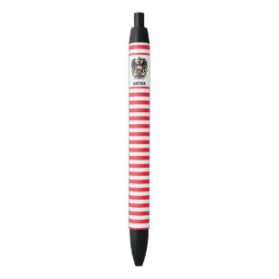 Austria Flag Cute Patriotic Black Ink Pen