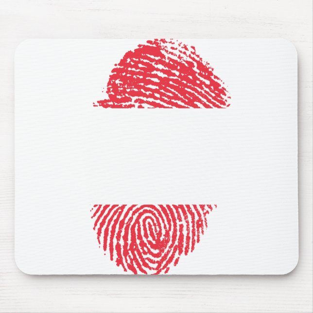 Austria Flag Fingerprint Country Pride Identity Mouse Pad (Front)