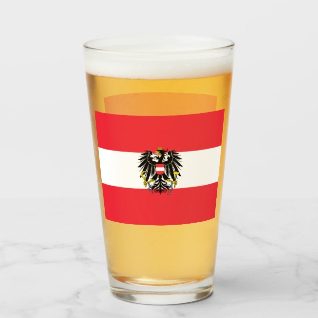 Austria Flag Glass (Front Filled)