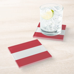 Austria flag glass coaster