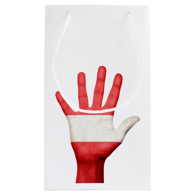 Austria Flag Hand Design Gift Box Small Gift Bag (Back)