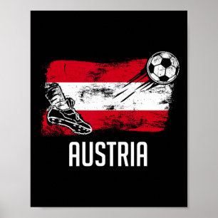 Austria Flag Jersey Austrian Soccer Team Austrian Poster