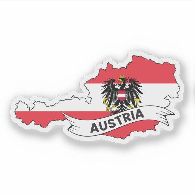 Austria Flag Map (Front)