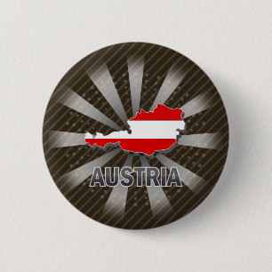 Austria Flag Map 2.0 6 Cm Round Badge