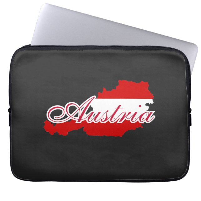 Austria flag map laptop sleeve (Front)