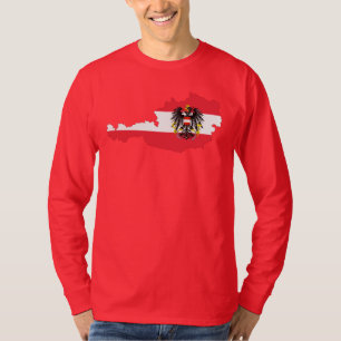 Austria Flag Map Long Sleeve T-Shirt 