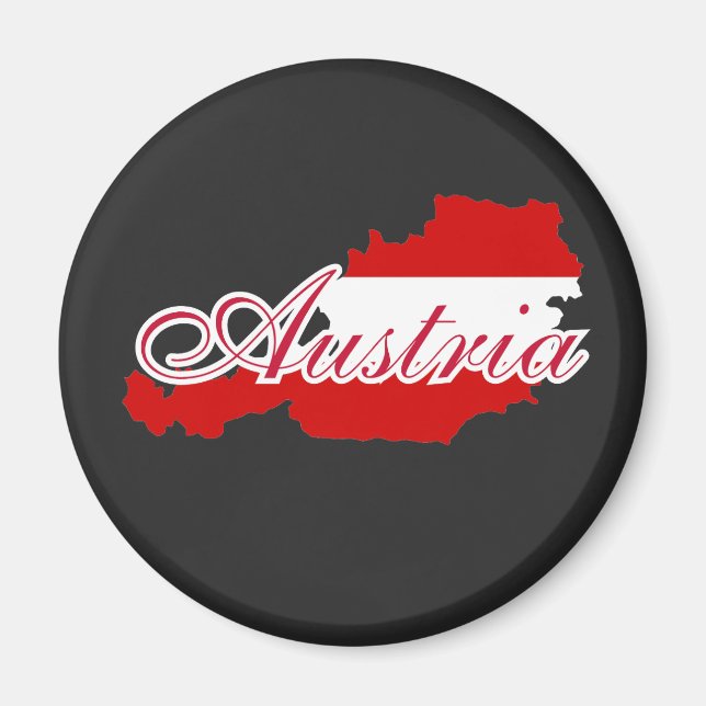 Austria flag map magnet (Front)