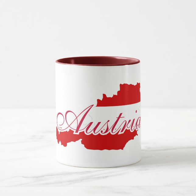 Austria flag map mug (Center)